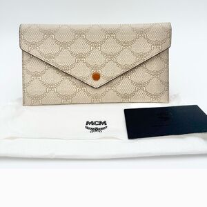 MCM Cream Envelope Clutch